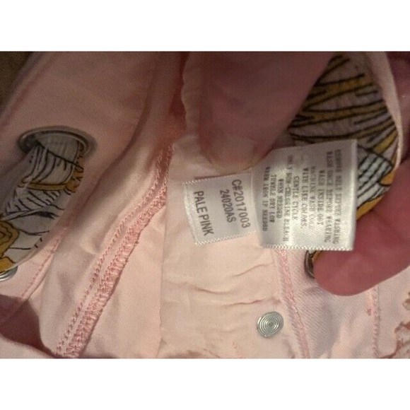 Altar'd State Shorts Womens Size 28 Button Fly Denim Pink High Waist Scarf EUC - Picture 9 of 9